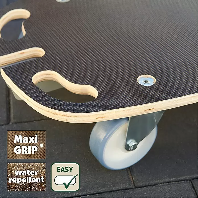 Wagner System Transportroller MM 1187 - L x B x H: 800 x 400 x 145 mm, Traglast: 300 kg, Holz - Detailaufnahme