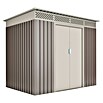 Hoggar Gerätehaus Nyköp (Außenmaß inkl. Dachüberstand (B x T): 213 x 142 cm, Taupe, Stahl, Grundfläche: 3,02 m²) | BAUHAUS