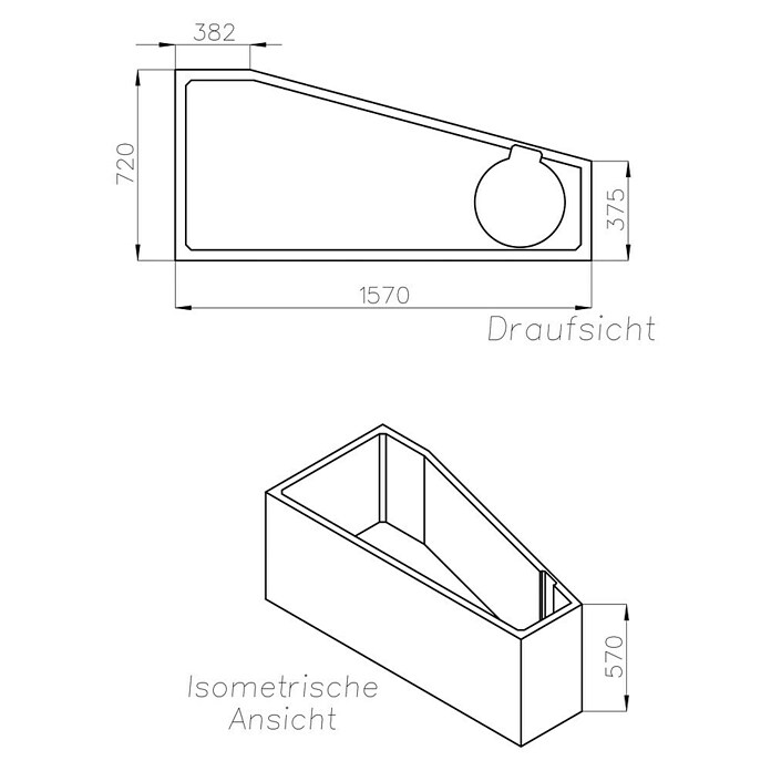 Ottofond Badewannenträger Bari Mod. A (Passend für: Badewanne Bari A 160 x 75 cm)