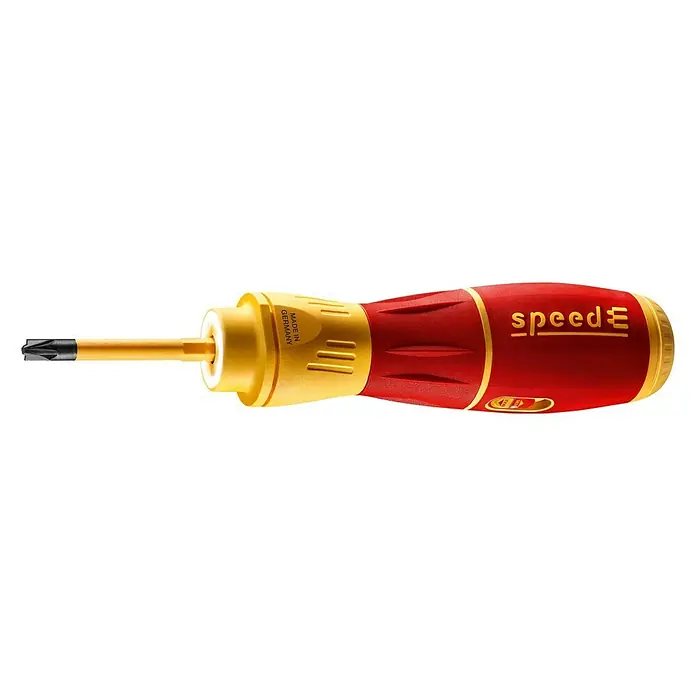 Wiha Elektronischer Schraubendreher speedE® II electric - 2 Akkus - Der Wiha SpeedE® VDE-Elektroschraubendreher mit Bitaufnahme und rotem Griff, gefertigt in Deutschland.