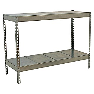 Simonrack Simontaller Schwerlastregal Ecoforte Metall (H x B x T: 90 x 120 x 60 cm, Traglast pro Boden: 400 kg, Anzahl Böden: 2 Stk., Stecken, Silber)