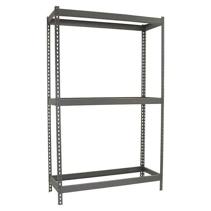 Simonrack Ecoforte Estantería para cargas pesadas Metal - Al x An x Pr: 200 x 120 x 60 cm, Número de baldas: 3 ud., Inserción, Gris, Capacidad de carga por balda: 400 kg, Bandejas no incluidas - Estantería metálica gris con tres niveles, ideal para almacenamiento y organización, construcción robusta.