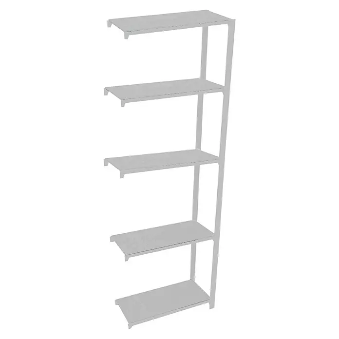 Simonrack Simonoffice Estantería para archivadores Officlick Metal Adicional - Al x An x Pr: 210 x 90 x 30 cm, Capacidad de carga por balda: 200 kg, Número de baldas: 5 ud., Blanco - Estantería con cinco estantes grises para guardar libros y decoraciones. Diseño simple para cualquier hogar.