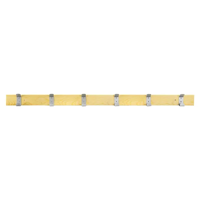 Simonrack Simonlocker Perchero - L x An x Al: 150 x 9 x 7 cm - Un perchero de madera con seis ganchos plateados para guardar chaquetas, sombreros y otros accesorios. Práctico y decorativo.