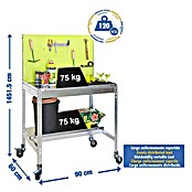 Simonrack Simongarden Banco de trabajo BT2 Mobile (L x An: 60 x 90 cm, Altura de trabajo: 155,5 cm, Carga soportada: 120 kg, Verde/Galvanizado) | BAUHAUS