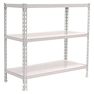 Simonrack Simonclick Metallregal Simonclick Mega Plus (H x B x T: 90 x 120 x 40 cm, Traglast pro Boden: 200 kg, Anzahl Böden: 3 Stk., Stecken, Weiß/Weiß)