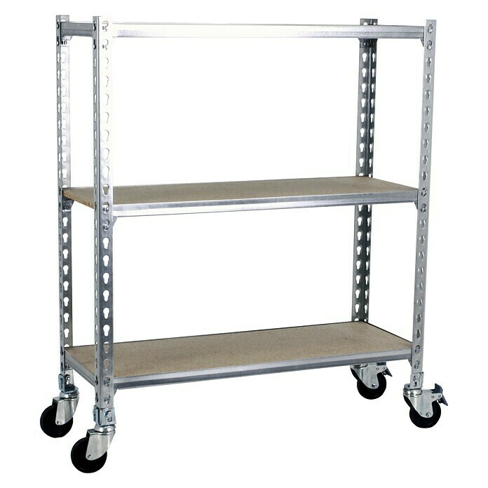Simonrack Maderclick Estantería metálica Mobile Superplus (Al x An x Pr: 97,5 x 110 x 50 cm, Número de baldas: 3 ud., Inserción, Galvanizado) | BAUHAUS