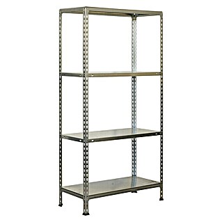 Simonrack Simonclick Schwerlastregal Ecoclick SuperPlus (H x B x T: 150 x 110 x 50 cm, Traglast pro Boden: 70 kg, Anzahl Böden: 4 Stk., Stecken, Silber)