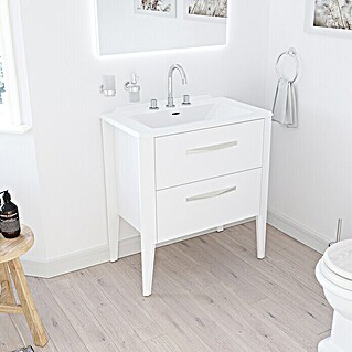 Creabath Mueble de lavabo Époque (L x An x Al: 47,7 x 80 x 86,3 cm, Blanco, Mate)