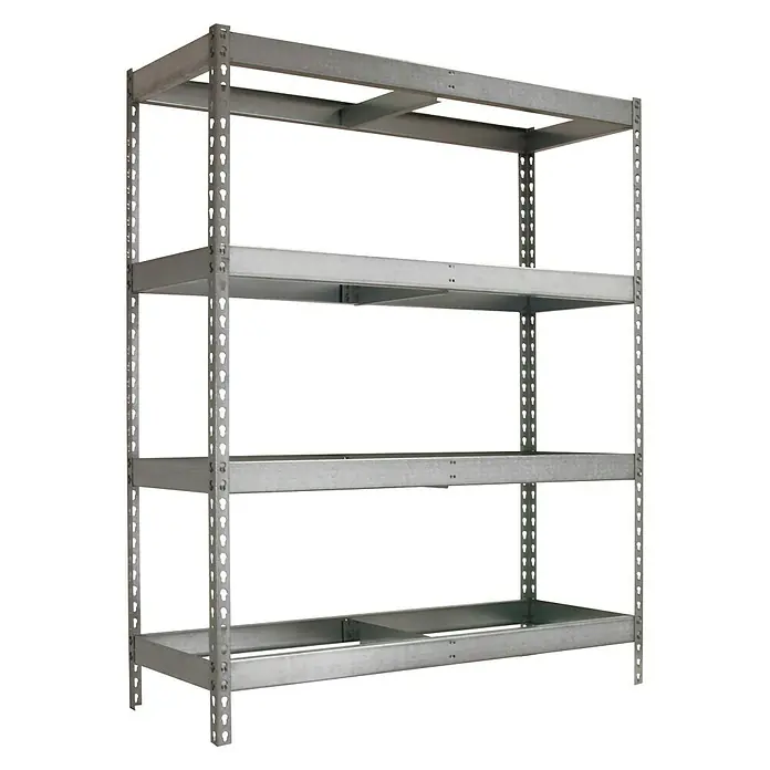 Simonrack Simonforte Estantería para cargas pesadas - Al x An x Pr: 200 x 150 x 60 cm, Número de baldas: 4 ud., Inserción, Galvanizado, Capacidad de carga por balda: 600 kg - Estantería metálica gris con cuatro estantes. Perfecta para almacenaje, robusta y compacta.