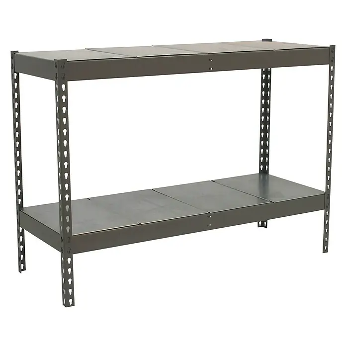 Simonrack Simonforte Schwerlastregal Simonforte Metall - H x B x T: 90 x 150 x 60 cm, Traglast pro Boden: 600 kg, Anzahl Böden: 2 Stk., Stecken, Grau/Silber - Metallregal mit zwei Ablagen zur Lagerung verschiedener Gegenstände. Robuste Konstruktion für Werkstatt oder Garage.