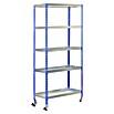 Simonrack Simongarden Estantería metálica Click Mobile (Al x An x Pr: 187,5 x 90 x 50 cm, Capacidad de carga: 375 kg, Número de baldas: 5 ud., Inserción, Azul/Galvanizado) | BAUHAUS