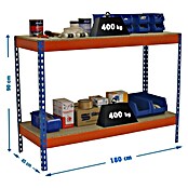 Simonrack Simonwork Werkbank Basic 2 (L x B x H: 45 x 180 x 90 cm, Traglast: 400 kg, Orange/Blau) | BAUHAUS