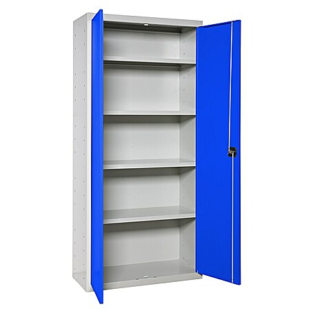 Simonrack Simonlocker Armario multiusos metálico Multi Professional (L x An x Al: 40 x 60 x 180 cm, Número de puertas: 2 ud., Gris/Azul)