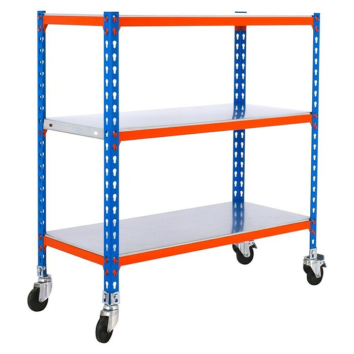 Simonrack Simonclick Estantería metálica Mobile Superplus (Al x An x Pr: 90 x 110 x 30 cm, Capacidad de carga: 225 kg, Número de baldas: 3 ud., Inserción, Blanco) | BAUHAUS