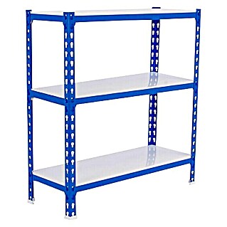 Simonrack Simonclick Metallregal Simonclick Super Plus (H x B x T: 100 x 110 x 30 cm, Traglast pro Boden: 200 kg, Anzahl Böden: 3 Stk., Stecken, Blau/Weiß)