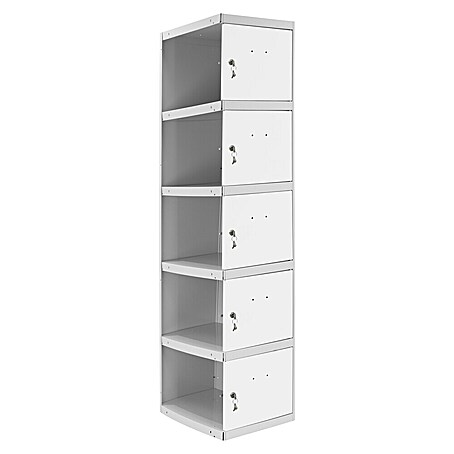 Simonrack Simonlocker Taquilla Doors Adicional Desmontada (Ancho: 40 cm, Número de puertas: 5 ud., Gris/Blanco)