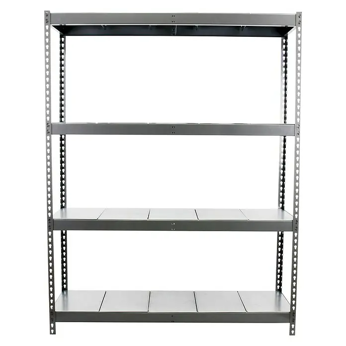 Simonrack Simonforte Schwerlastregal Simonforte Metall - H x B x T: 200 x 150 x 60 cm, Traglast pro Boden: 600 kg, Anzahl Böden: 4 Stk., Stecken, Grau/Silber - Graues Metallregal mit vier Regalböden, ideal für Lagerung und Organisation. Robuste Konstruktion für vielseitige Nutzung.
