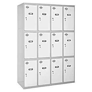 Simonrack Simonlocker Taquilla locker Doors (L x An x Al: 50 x 120 x 180 cm, Gris/Blanco, Número de puertas: 12 ud.)