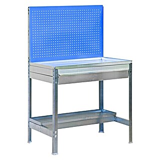 Simonrack Simongarden Mesa de cultivo BT2 Box (L x An x Al: 60 x 120 x 144 cm, Aluminio, Galvanizado/Azul)