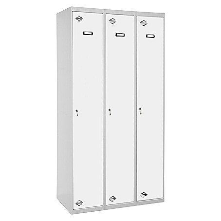 Simonrack Simonlocker Taquilla Prof. Single-Divider (L x An x Al: 50 x 120 x 180 cm, Número de puertas: 3 ud., Gris/Blanco)