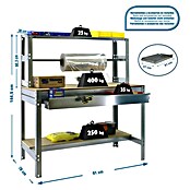 Simonrack Simonwork Werkbank BT4 Box 900 (L x B x H: 76 x 91 x 144,5 cm, Silber, Traglast: 675 kg) | BAUHAUS