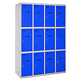 Simonrack Simonlocker Taquilla locker Doors (L x An x Al: 50 x 120 x 180 cm, Gris/Azul, Número de puertas: 12 ud.)