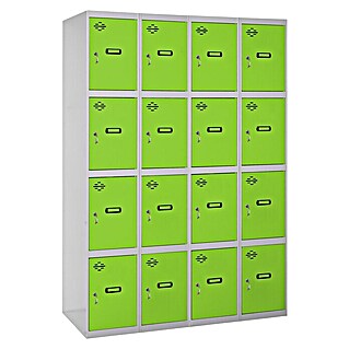 Simonrack Simonlocker Taquilla locker Prof. Doors (L x An x Al: 50 x 120 x 180 cm, Gris/Verde, Número de puertas: 16 ud.)