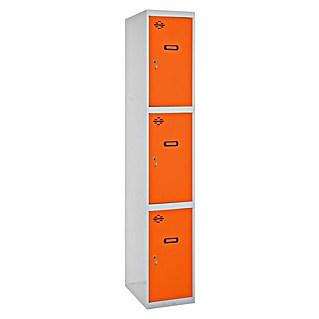 Simonrack Simonlocker Taquilla locker Prof. Doors (L x An x Al: 50 x 30 x 180 cm, Gris/Naranja, Número de puertas: 16 ud.)