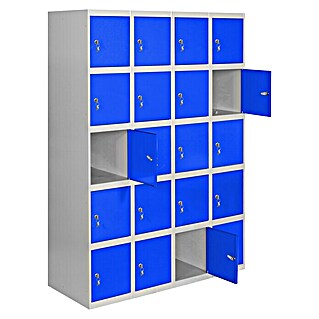 Simonrack Simonlocker Taquilla locker Prof. Doors (L x An x Al: 50 x 120 x 180 cm, Gris/Azul, Número de puertas: 20 ud.)