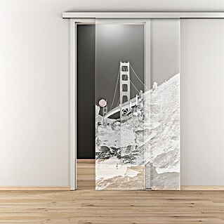 Diamond Doors Glasschiebetür 615 (935 x 2 058 mm, Einscheibensicherheitsglas (ESG), Klarglas)