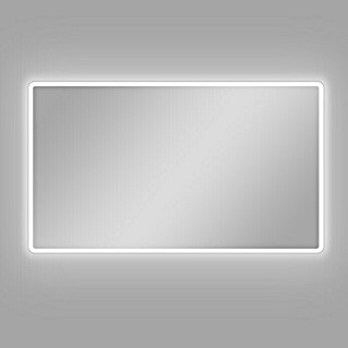 DSK LED-Lichtspiegel Silver Luna (120 x 70 cm, Kippschalter)