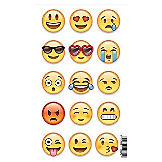 Adhesivos decorativos Emojis (Lámina autoadhesiva, 26 x 15 cm, Multicolor)