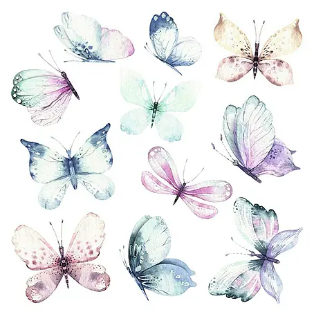 Adhesivos decorativos Mariposas acuarela