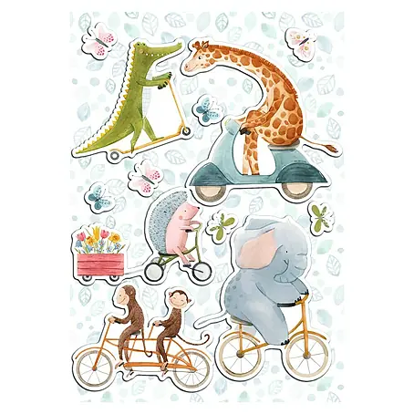 Adhesivos decorativos Animales bicicletas