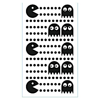 Adhesivos decorativos Pac-Man (Lámina autoadhesiva, 31 x 15 cm, Negro)