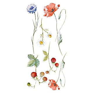 Adhesivos decorativos Flores Multicolor (Lámina autoadhesiva, 31 x 15 cm, Multicolor)