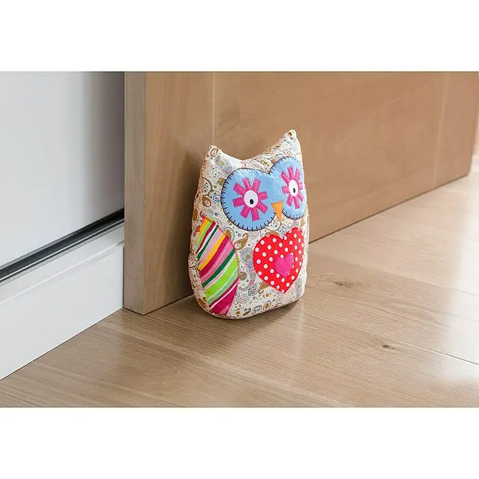 Rei Tope de puerta Búho - Textil - Un tope de puerta de búho decorativo y colorido mantiene una puerta abierta y añade un toque acogedor a la habitación. Su material suave protege suelos y puertas.