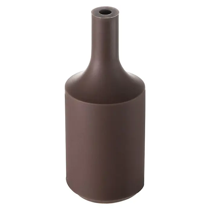 Home Sweet Home Lampenhülse - Braun, Gummi - Braune Keramikvase mit zylindrischem Körper, der sich zur Öffnung hin verjüngt, für Blumen oder als Dekoration.