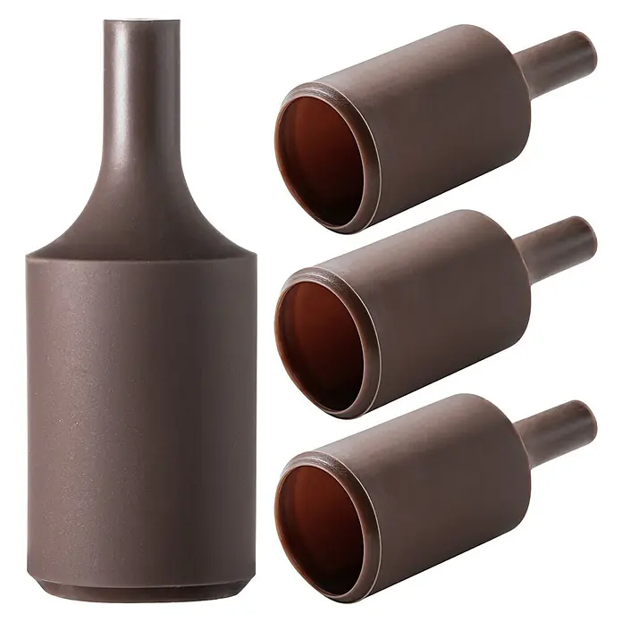 Home Sweet Home Lampenhülse - Braun, Gummi - Braune Vase mit passenden Aufsätzen. Zeitloses Design für stilvolle Dekorationen und Vasen.