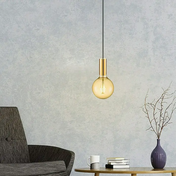 Home Sweet Home Lampenfassung - E27, Gold, Ø x H: 5 x 11 cm - Elegante Hängeleuchte mit goldfarbenem Finish und warmem Licht, die jedem Raum eine stilvolle Note verleiht. Die perfekte Beleuchtung für ein modernes Ambiente.