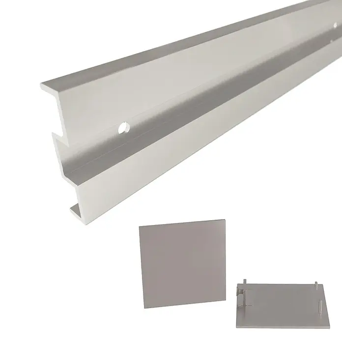 Diamond Doors Abstands-Set Jubidoor 411 - Aluminium EV1, 1.900 x 185 x 51 mm, Passend für: Diamond Doors Schiebetür-Komplettset Jubidoor 6.1 - Aluminiumprofil für LED-Streifen mit Endkappen für eine saubere und professionelle Installation von LED-Beleuchtungssystemen.
