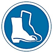 Cartel (Azul/Blanco, Uso obligatorio de calzado de seguridad)