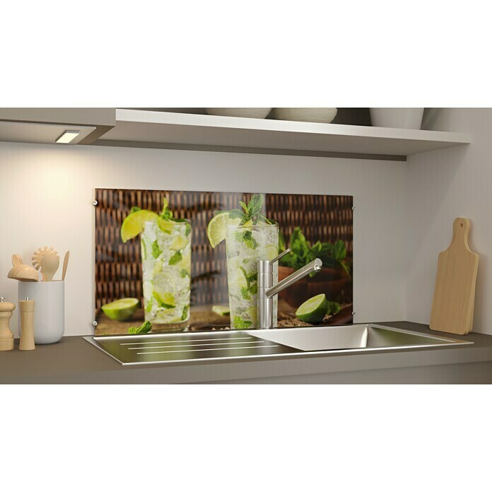 CUCINE KüchenrückwandCaipirinha, 80 x 40 cm, Stärke: 6 mm, Einscheibensicherheitsglas (ESG) Left Side View