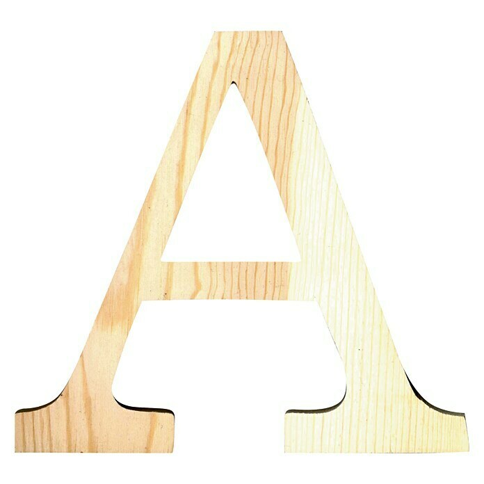 Artemio Letra de madera (Motivo: A, L x An x Al: 19 x 1 x 19 cm, Madera)