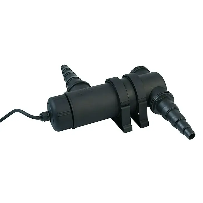 Ubbink Vorklärgerät AlgClear UV-C 2500 - Leistung: 5 W - Schwarzer Teichklärer mit Schlauchanschlüssen und Stromkabel für sauberes Teichwasser.