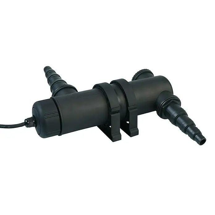 Ubbink Vorklärgerät AlgClear UV-C 10000 - Leistung: 11 W - Schwarzer Teichklärer mit zwei Schlauchanschlüssen und Kabel für sauberes Teichwasser.