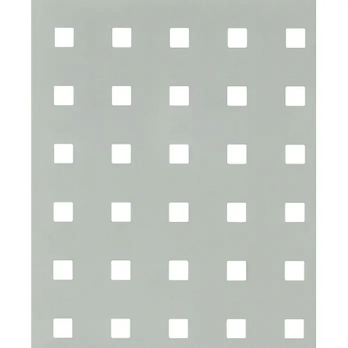 Alberts Chapa con agujeros cuadrados - 500 x 250 mm, Espesor: 0,8 mm, Aluminio, Eloxado - Placa gris con agujeros cuadrados en un patrón de cuadrícula. Ideal para arquitectura moderna y diseños minimalistas.