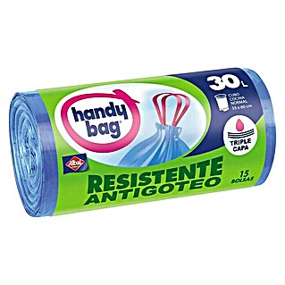 Handy bag Bolsas de basura Antigoteo (30 l, 15 ud., Azul)
