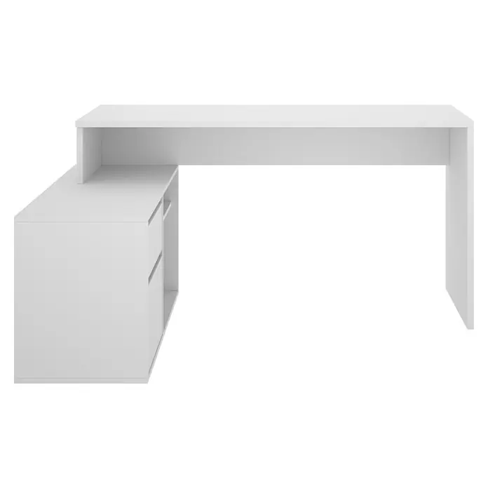 Dekit Mesa de escritorio Rox - L x An x Al: 92 x 139 x 75 cm, Blanco - Este escritorio de ordenador blanco es ideal para la oficina en casa, ofreciendo almacenaje y superficie de trabajo.